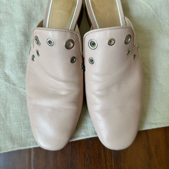RAG & BONE Luis Lambskin Leather Mules with Grommets in Nude Pink - Picture 5 of 13